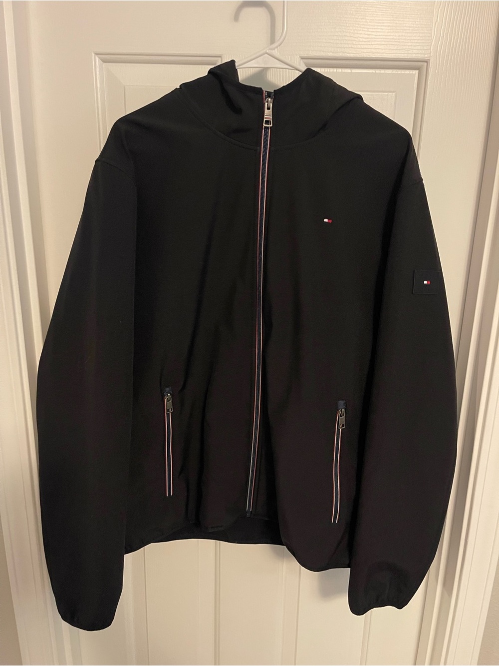 Tommy Hilfiger Black Full-Zip Hooded jacket Size XL